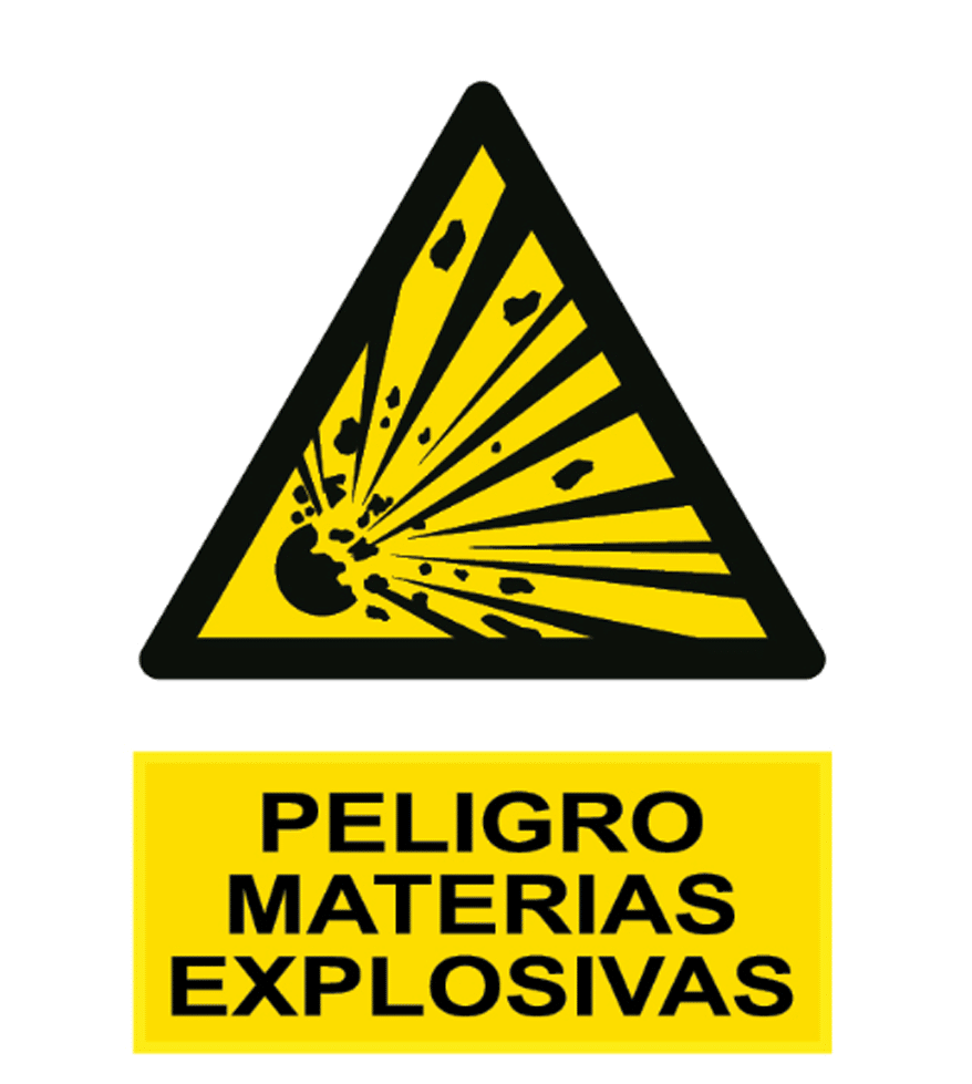 Señal / Cartel de Peligro. Materias explosivas - SERIOR