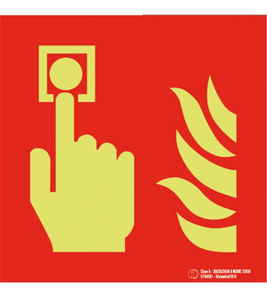 CARTEL SE/ÑAL PULSADOR DE ALARMA FOTOLUMINISCENTE
