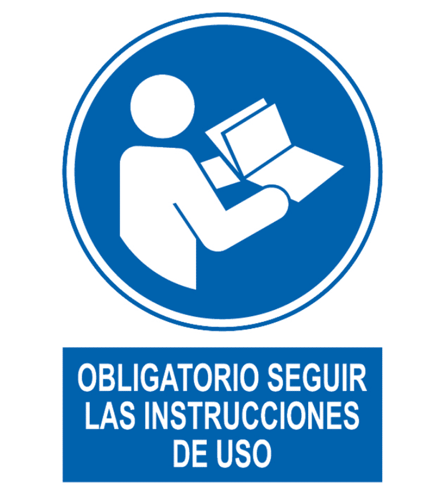 Señal / Cartel Obligatorio seguir instrucciones uso - SERIOR