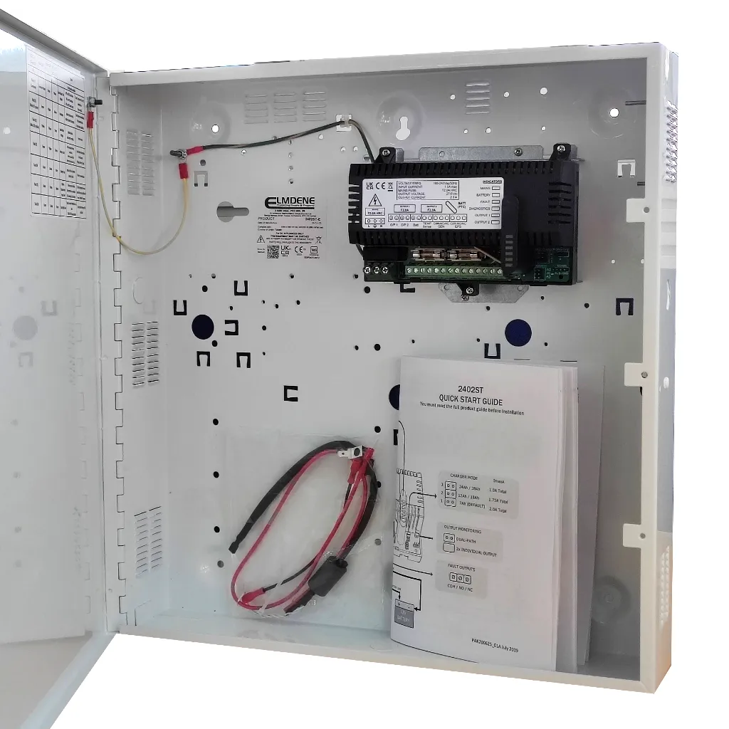 Fuente Alimentación 24V 2A Batería 17Ah EN54-4 ELMDENE 2402ST-E