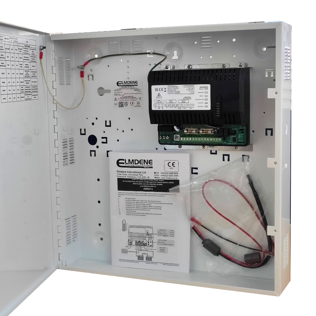 ELMDENE - 2405ST-E - Fuente 24 V 5 A bat. 17 Ah EN54-4 (en caja) - Imagen 2