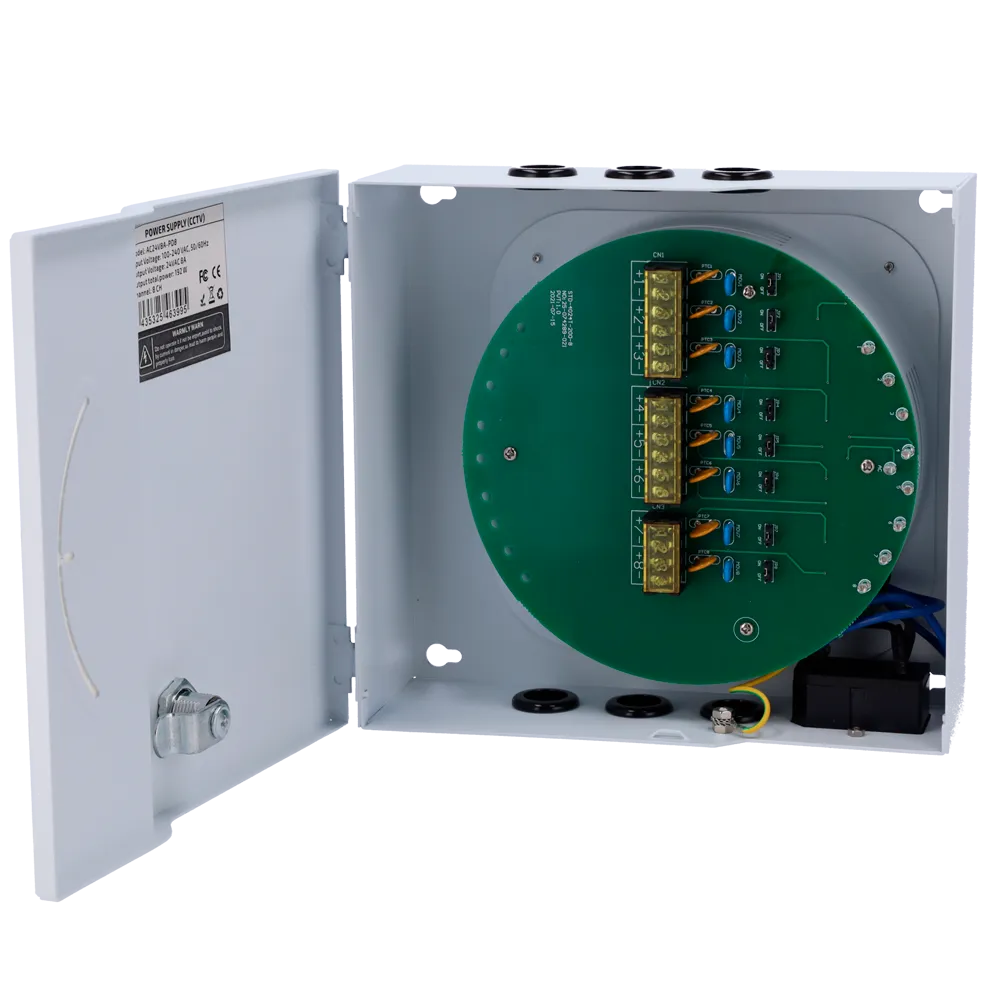AC24V8A-PD8 Caja Distribución 24V 192W con Fusibles
