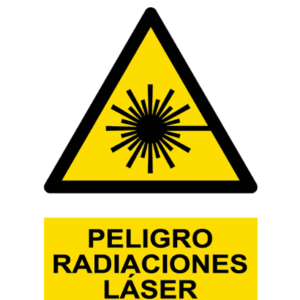 Señal / Cartel de Peligro. Radiaciones láser