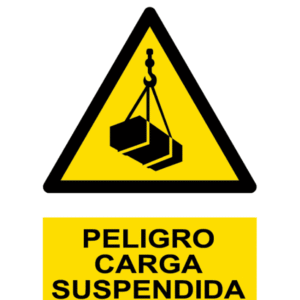 Señal / Cartel de Peligro. Carga suspendida
