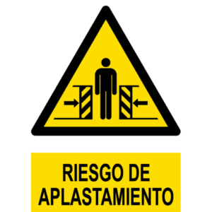 Señal / Cartel de Riesgo de aplastamiento