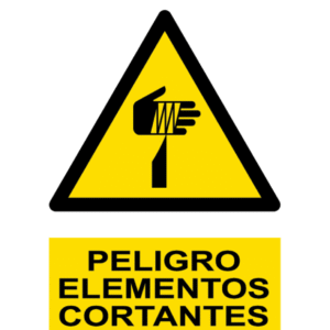 Señal / Cartel de Peligro. Elementos cortantes