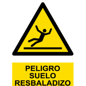 Señal / Cartel de Peligro. Suelo resbaladizo