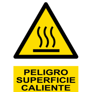 Señal / Cartel de Peligro. Superficie caliente