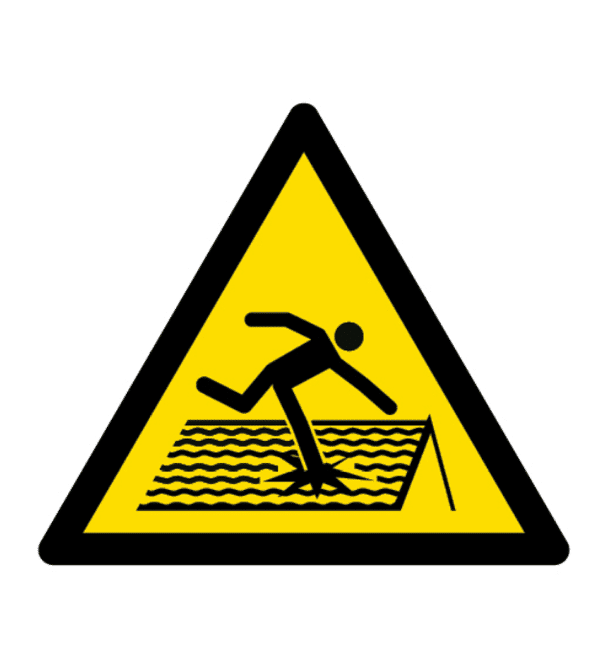 Señal / Cartel de Peligro. Techo frágil - Imagen 2