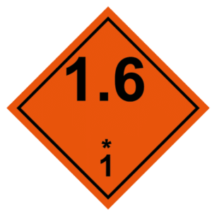 Señal de Riesgo de explosión. División 1.6