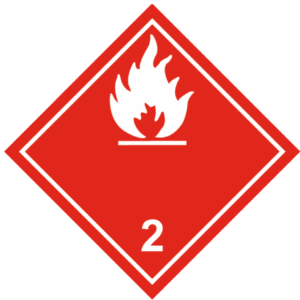 Señal de Gases inflamables. División 2.1. Llama blanca