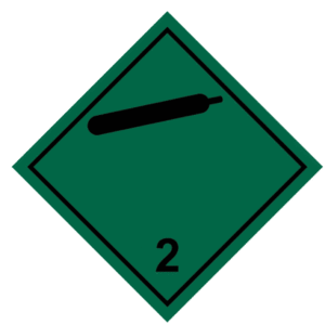 Señal de Gas no inflamable no tóxico. División 2.2. Negra