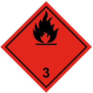 Señal de Líquidos inflamables. Llama negra