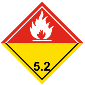 Señal de Peróxidos orgánicos. Llama blanca