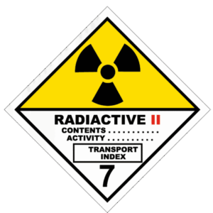 Señal de Materias radiactiva. Categoría II