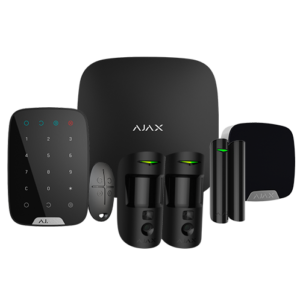 AJAX - AJ-HUB2KIT4G-DP-PHOD-B - Kit profesional Jeweller negro con teclado con sirena con cámara app