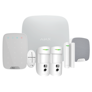 AJAX - AJ-HUB2KIT4G-DP-PHOD-W - Kit profesional Jeweller blanco con teclado con sirena con cámara app