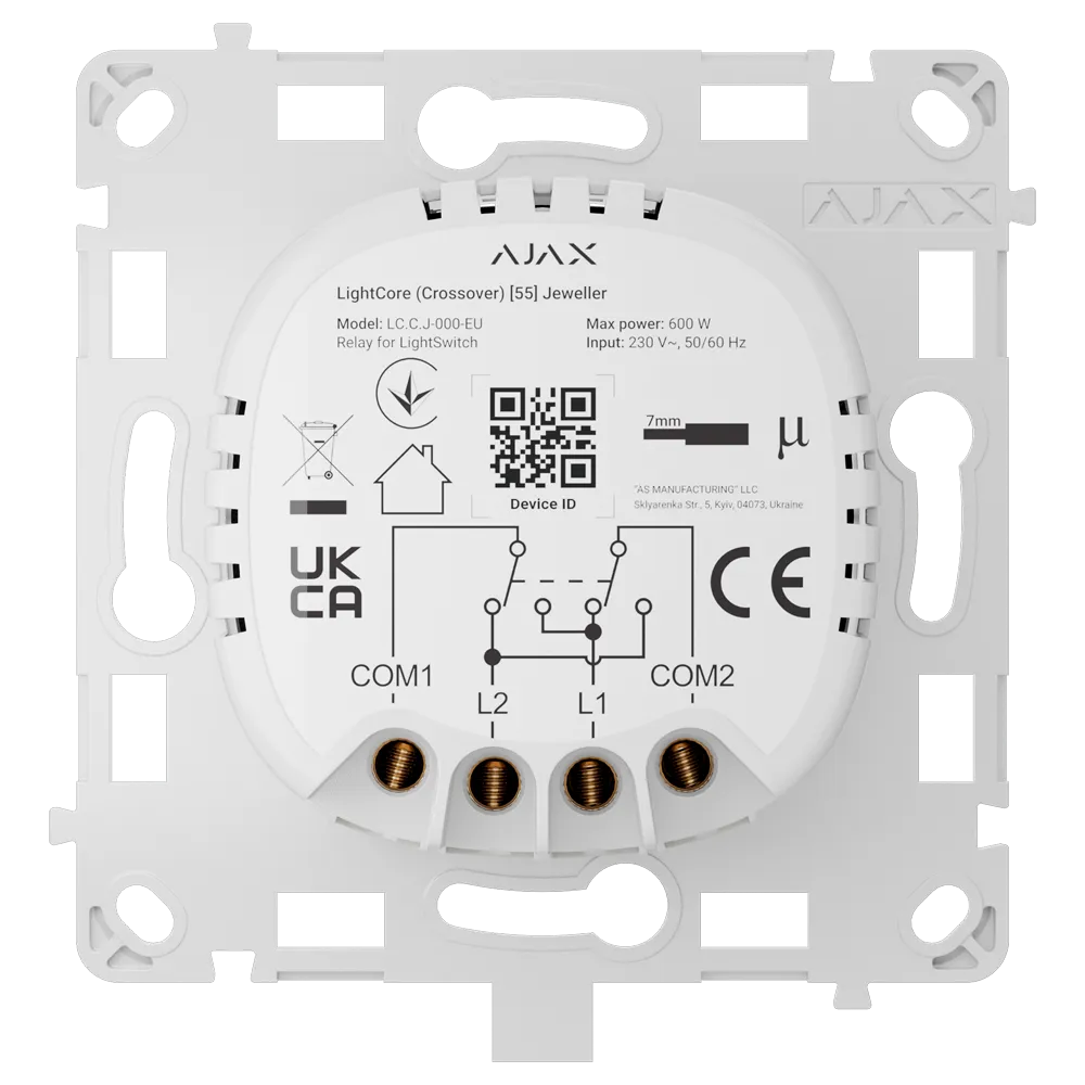 AJAX AJ-LIGHTCORE-CROSS Interruptor Jeweller 2 vías