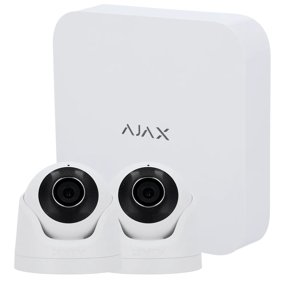 Kit CCTV Ajax AJ-NVRKIT108-2XTURRET-W IP 8 canales 2 cámaras