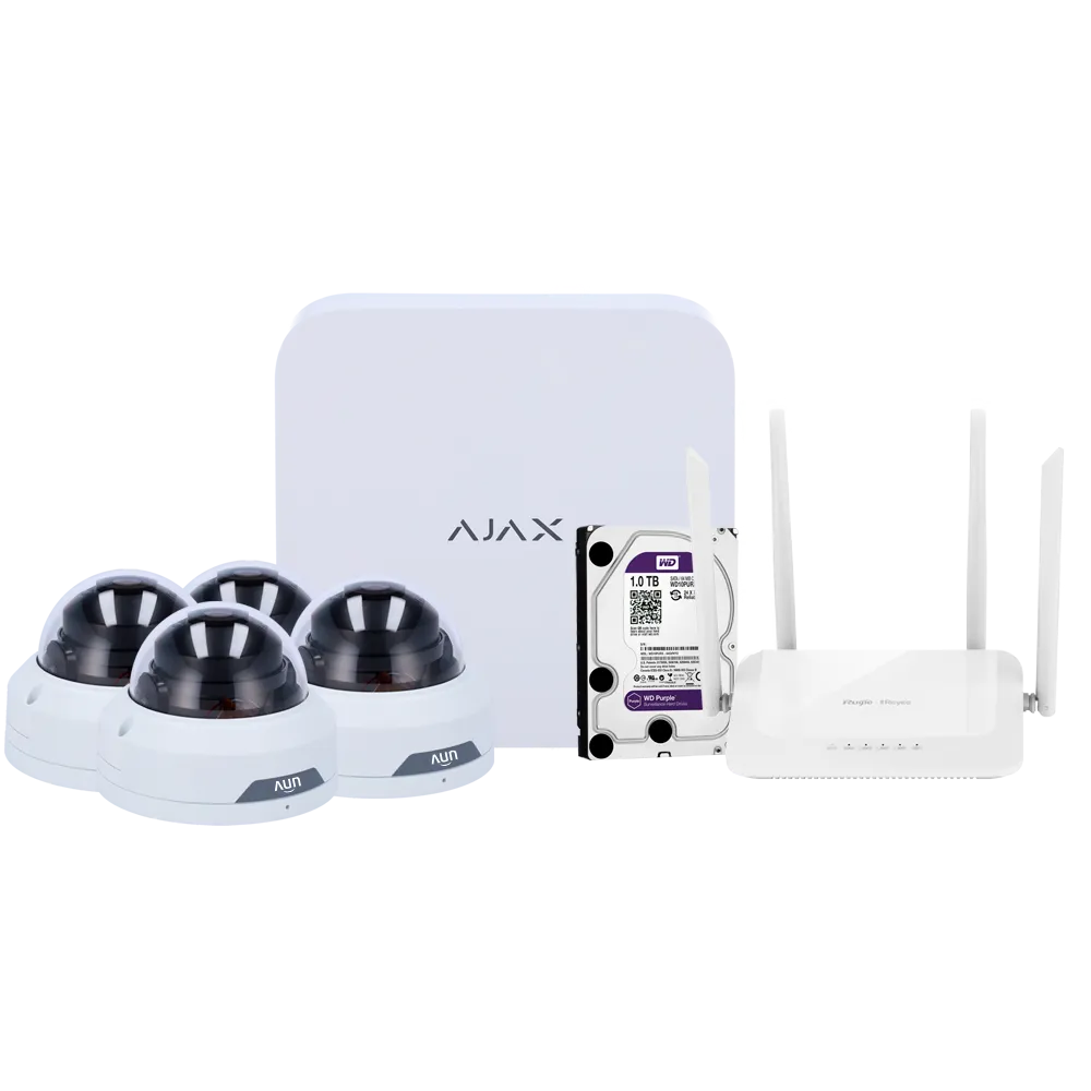 Kit CCTV WiFi Uniview AJ-NVRKIT108T-2W 8 Canales 4 Cámaras