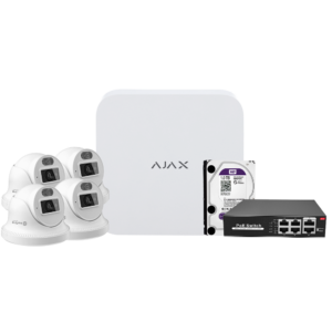 Safire AJ-NVRKIT108T-4 Kit CCTV – PoE · NVR 4 canales · 4 cámaras · Turret · 1TB
