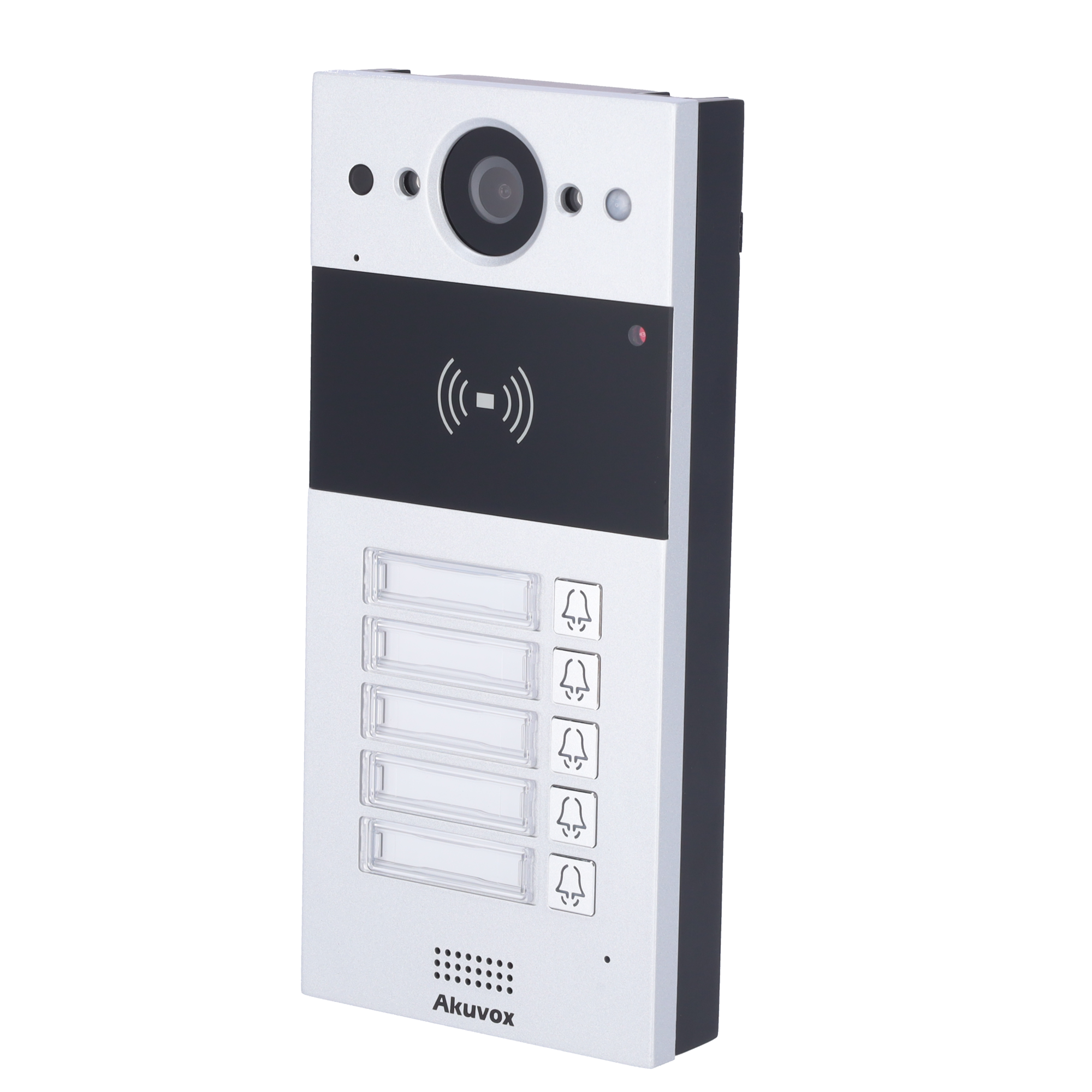 Placa videoportero - IP - superficie - Akuvox - 5 viviendas - Cámara 2 Mpx - sin WiFi, PoE - IP65 - Acceso MIFARE/EM/NFC - Ref. AK-R20B-5B