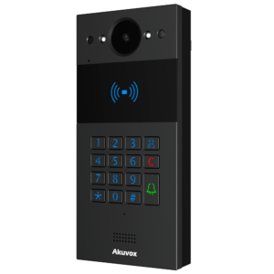 Placa videoportero - IP - superficie - Akuvox - Cámara 2 Mpx - sin WiFi, PoE - IP65 IK07 - Acceso MIFARE/EM/NFC/PIN - Ref. AK-R20K-BLACK