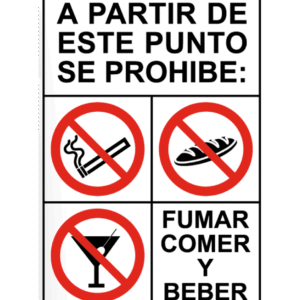 Señal / Cartel de A partir de este punto se prohibe
