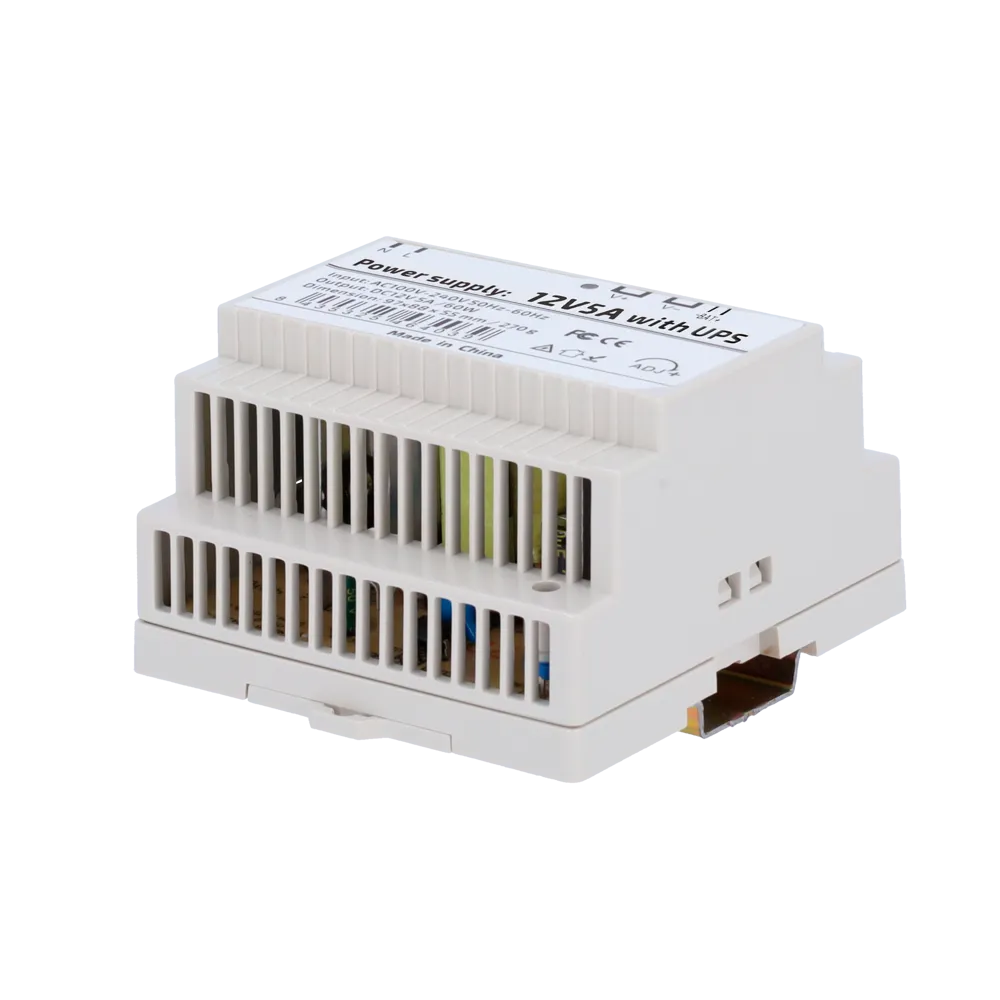 DC12V5A-DIN-UPS-P Fuente 12V 60W con UPS para Seguridad