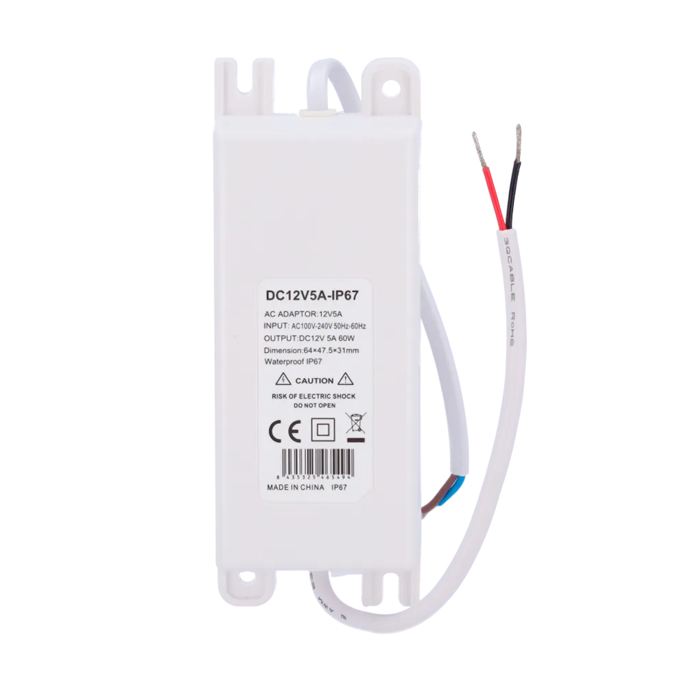 DC12V5A-IP67 Fuente Alimentación 12V 60W IP67 Exterior