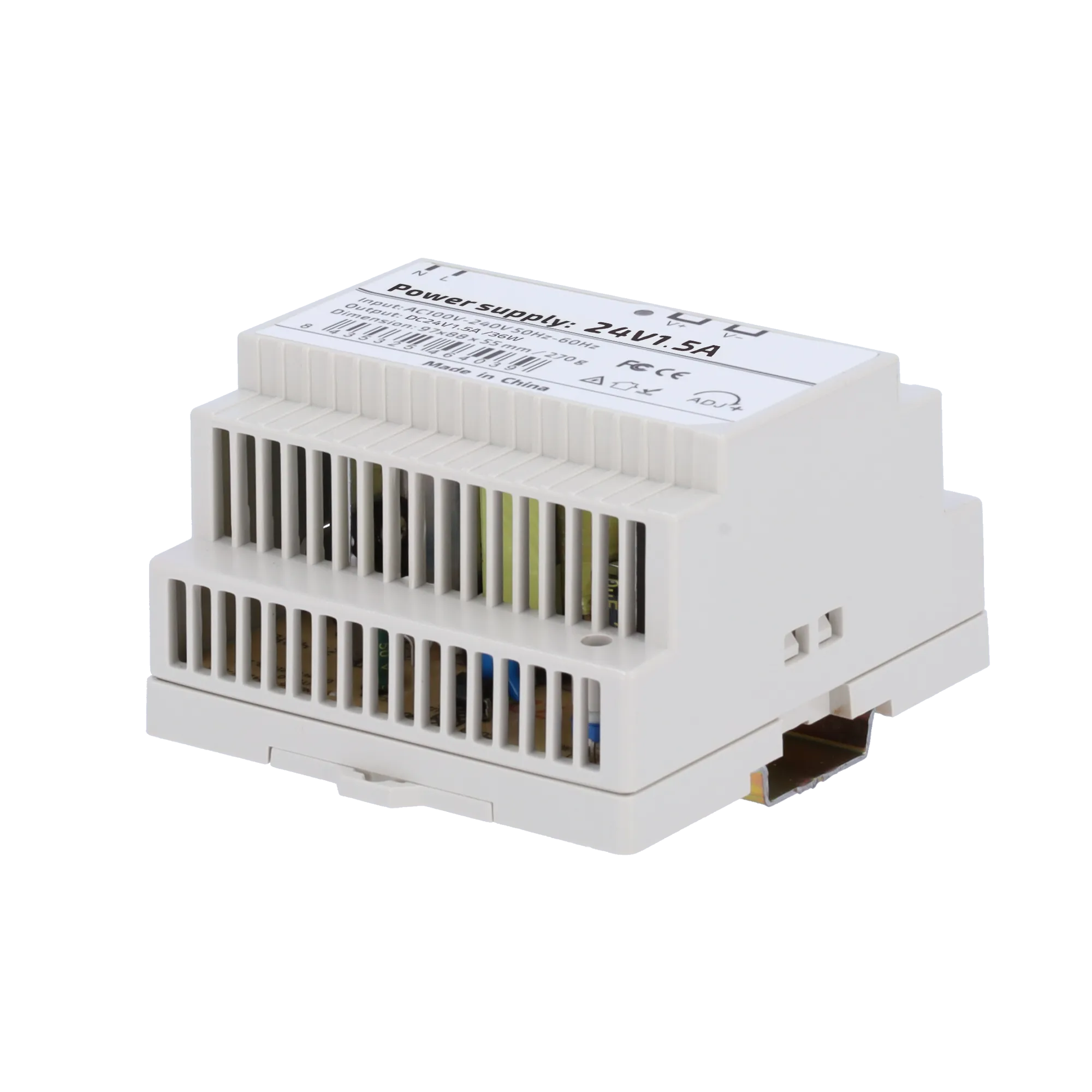 DC24V1A5-DIN-P Fuente Alimentación 24V 36W Montaje Carril DIN
