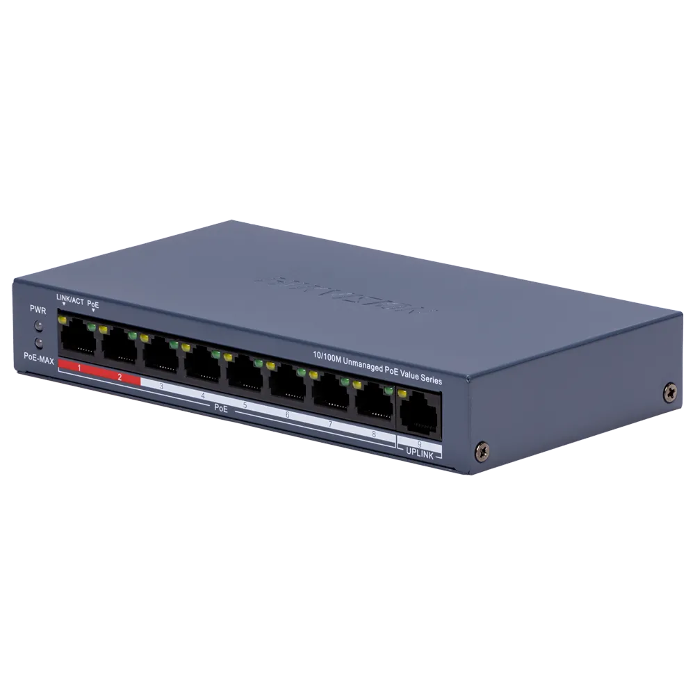 Switch PoE Hikvision DS-3E0109P-E/M(C) 8 Puertos Gigabit
