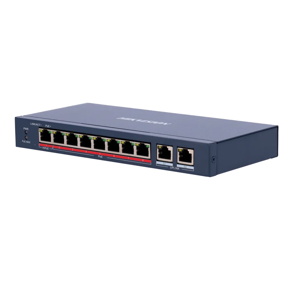 Switch PoE Gigabit 8 Puertos HIKVISION DS-3E0310HP-E