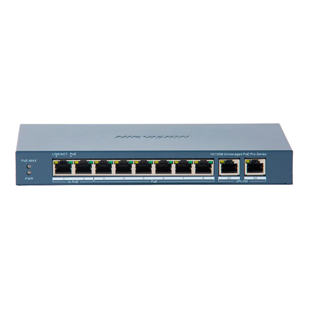 Switch PoE Hikvision DS-3E0310HP-E(C) 8 Puertos Gigabit