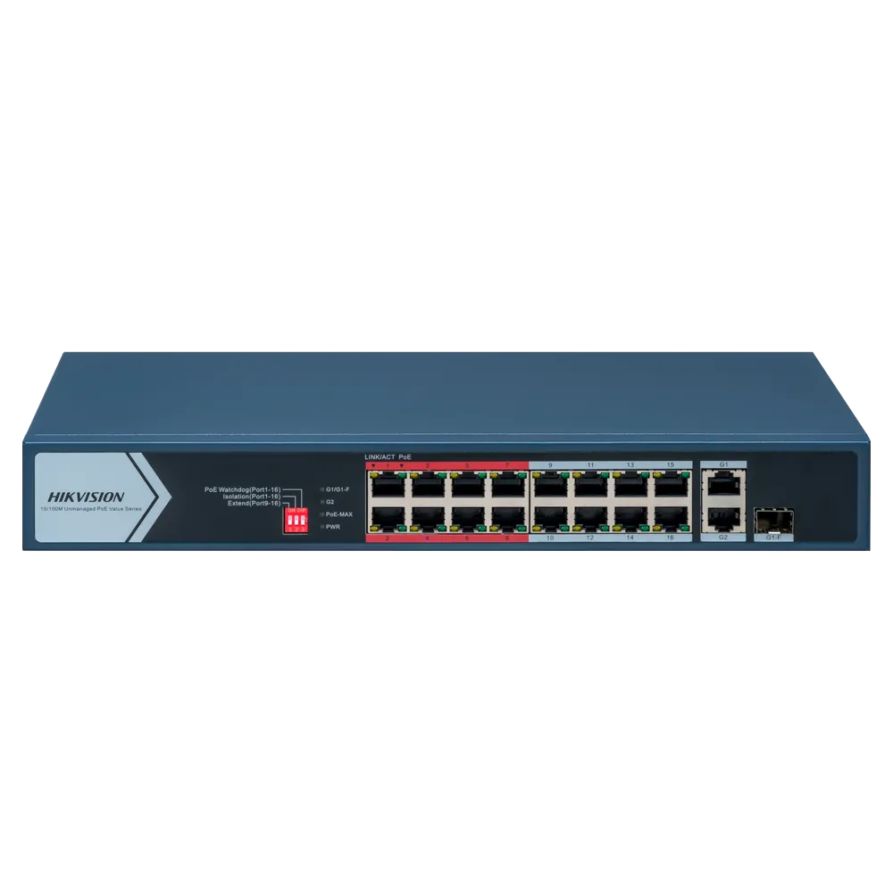 Switch PoE Hikvision DS-3E0318P-E/M(C) 16 Puertos Gigabit