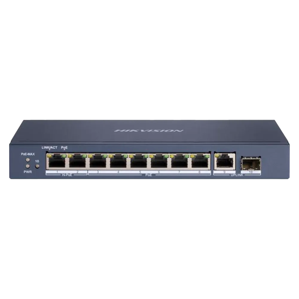 Switch PoE HIKVISION DS-3E0510HP-E 8 Puertos Gigabit SFP