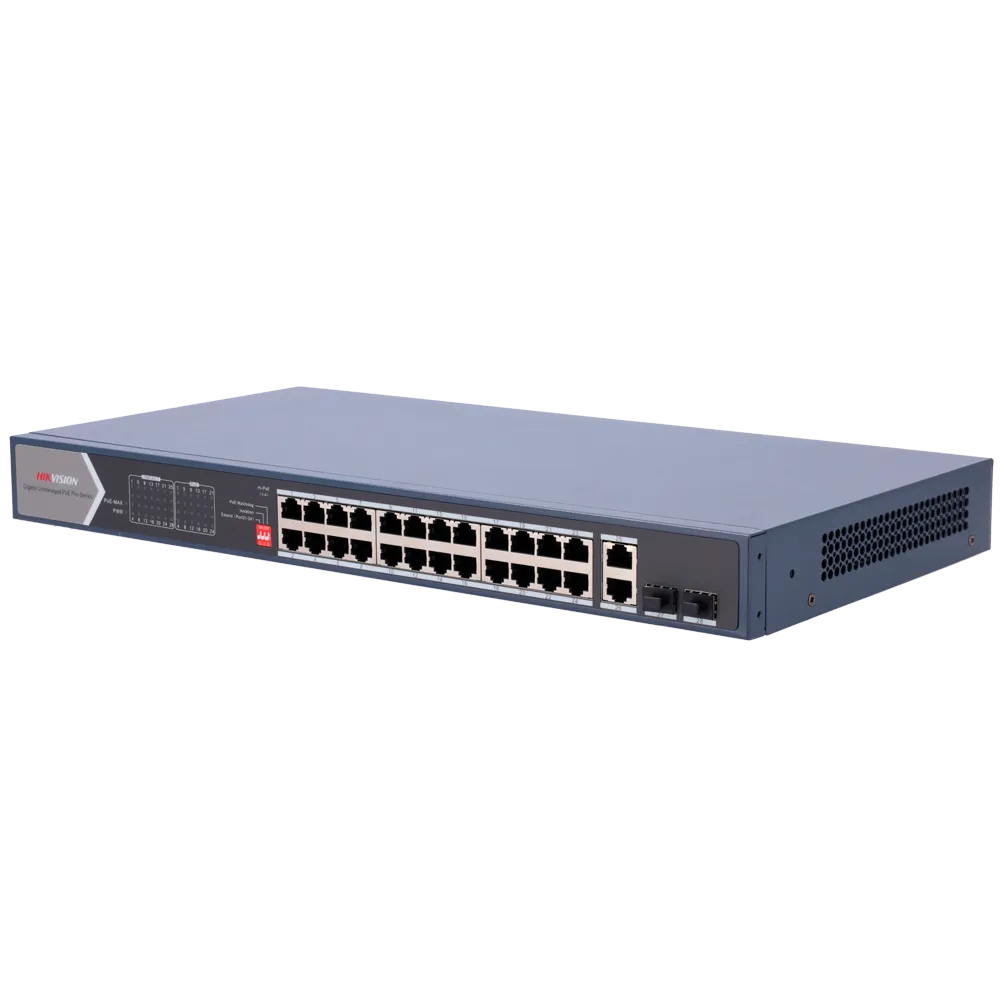 Switch PoE Gigabit HIKVISION DS-3E0528HP-E 24 Puertos