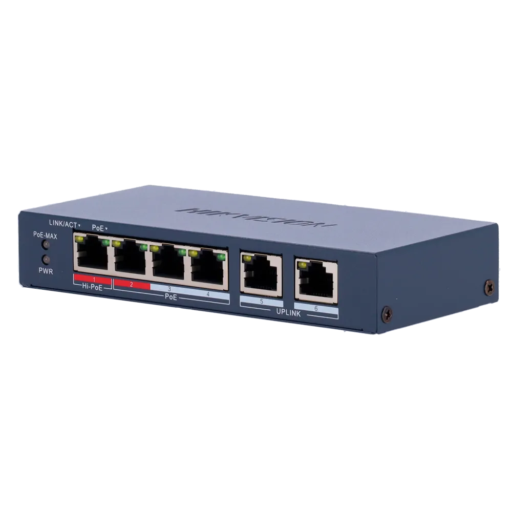 Switch PoE Gestionable HIKVISION DS-3E1106HP-EI 4 Puertos