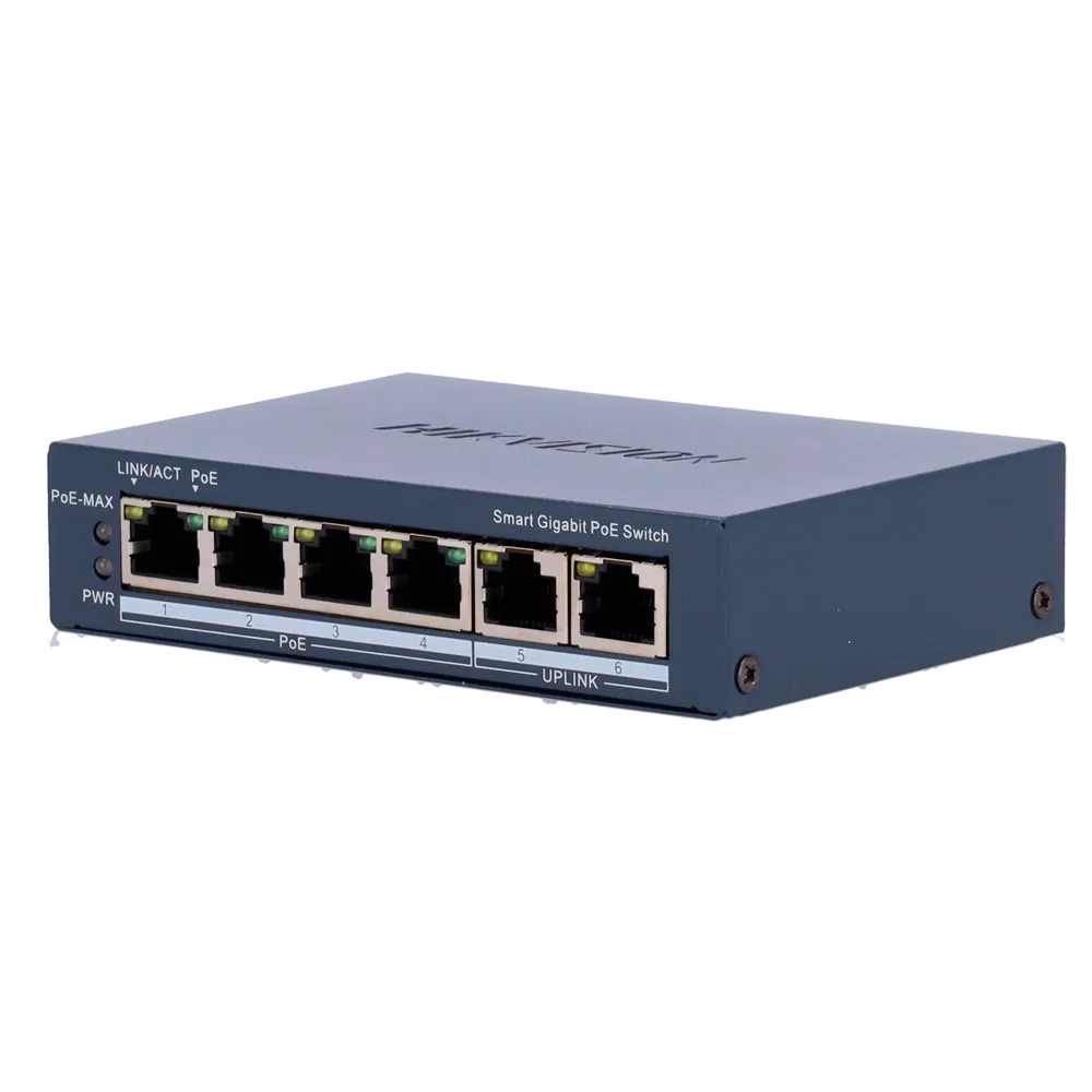 Switch Gigabit PoE Gestionable HIKVISION DS-3E1506P-EI 4 Puertos