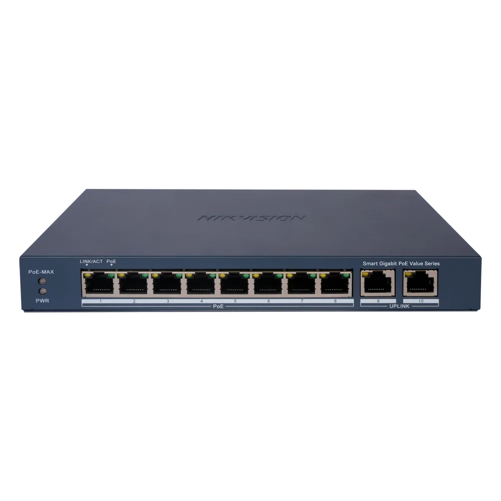 Switch Gigabit PoE Gestionable HIKVISION DS-3E1510P-EI/M 8P