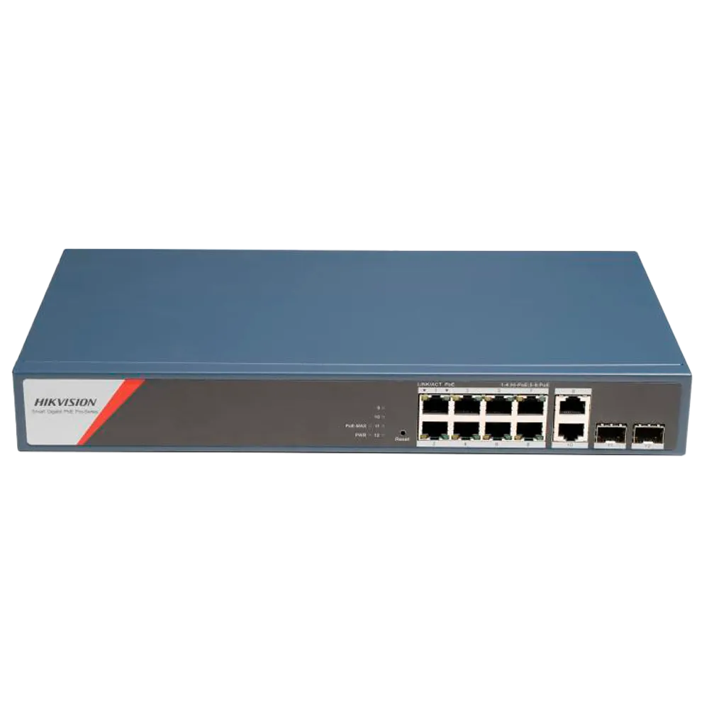 Switch PoE Gigabit HIKVISION DS-3E1512HP-SI-8P2T2F 8 Puertos