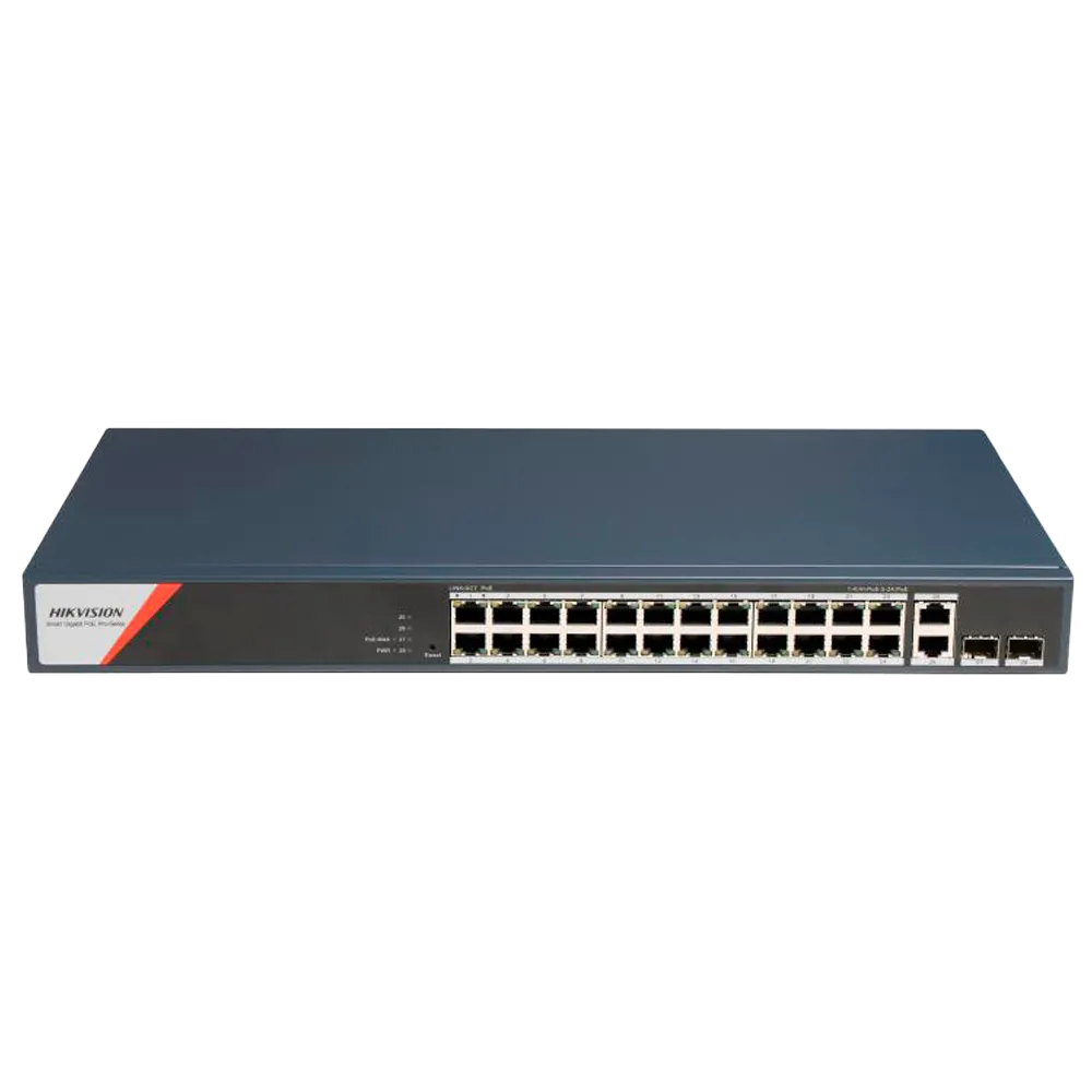 Switch Gigabit PoE Hikvision DS-3E1528HP-SI-24P2T2F 24 Puertos