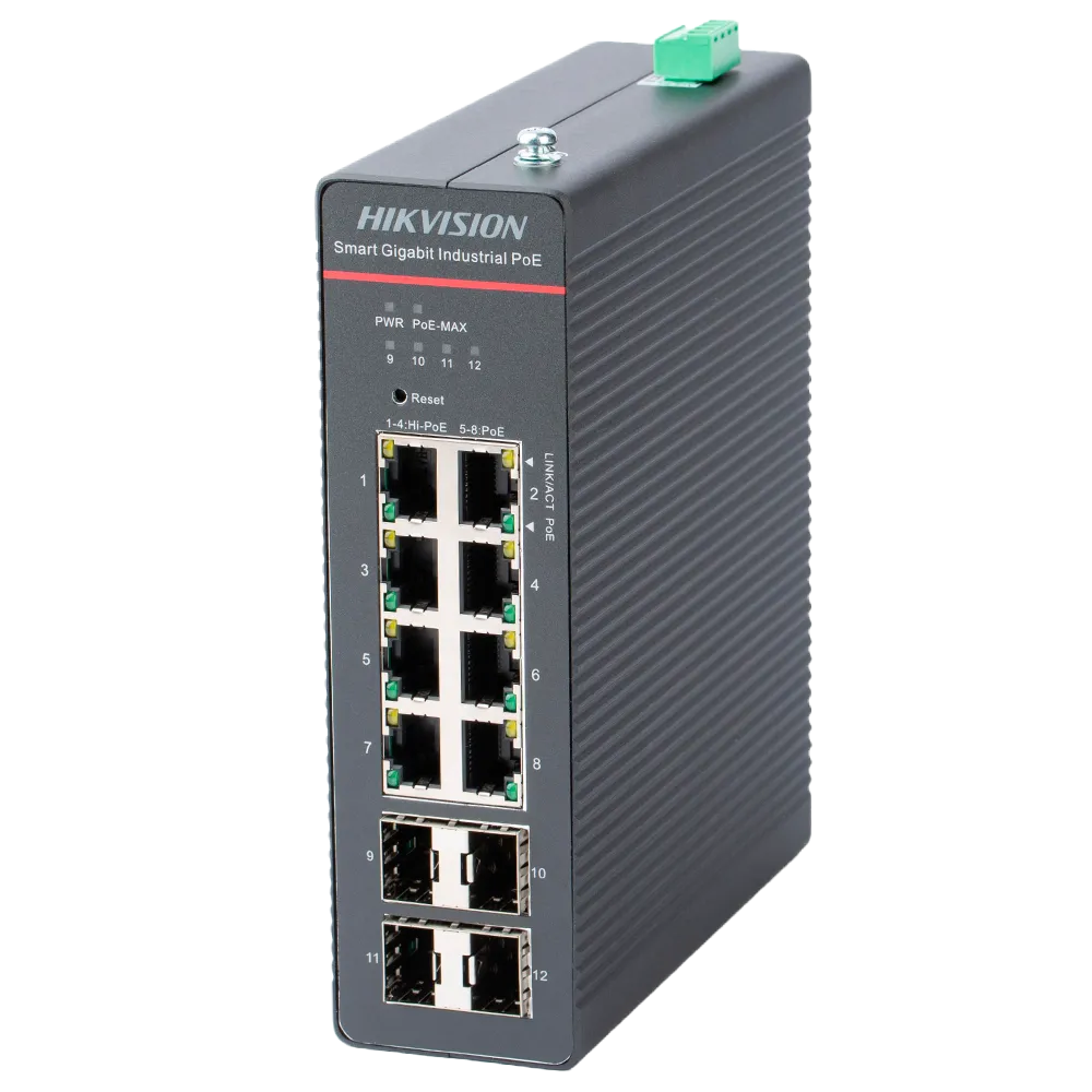 Switch Gigabit PoE+ Gestionable HIKVISION DS-3T1512HP-SI-8P4F