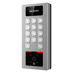 Control de acceso IP65 IK09 - Tarjeta MF DESFire, QR dinámico y PIN - Marca Hikvision