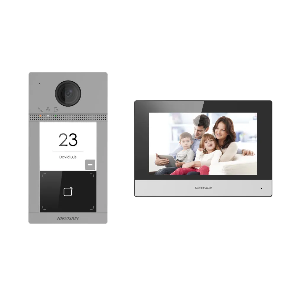 Kit Videoportero IP WiFi Hikvision DS-KIS604-P(C) Relés