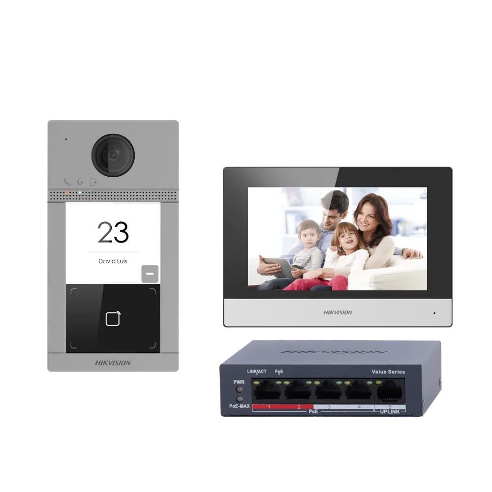 Kit Videoportero IP WiFi PoE Hikvision DS-KIS604-S(C)