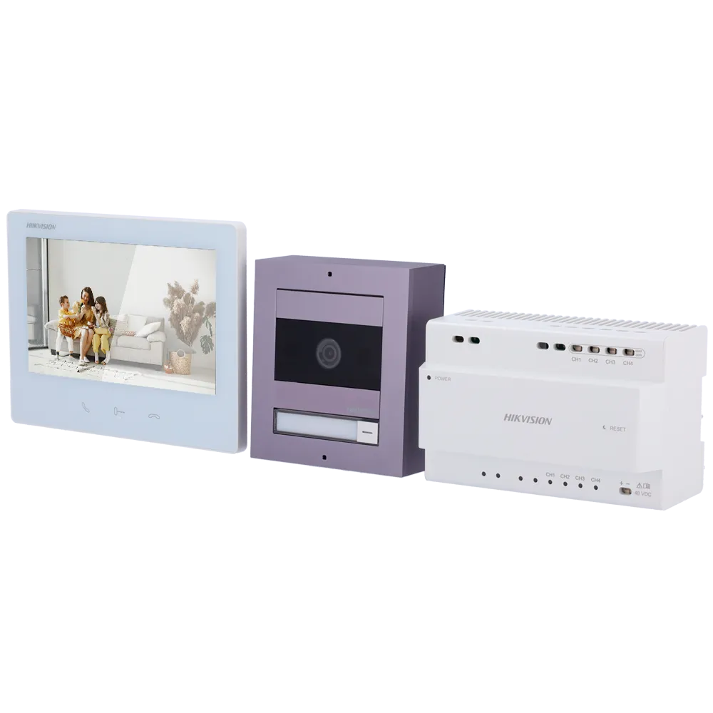 Kit Videoportero 2 Hilos Hikvision DS-KIS704EY/Aluminum