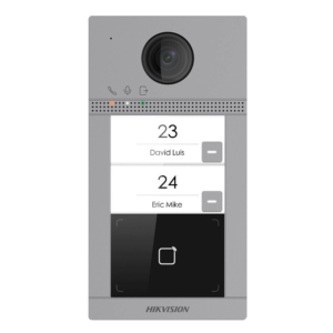 Placa videoportero - IP - empotrar / superficie - Hikvision - 2 viviendas - Cámara 2 Mpx - WiFi, PoE - IP65 IK08 - Acceso MIFARE - Ref. DS-KV8213-WME1(C)/Flush