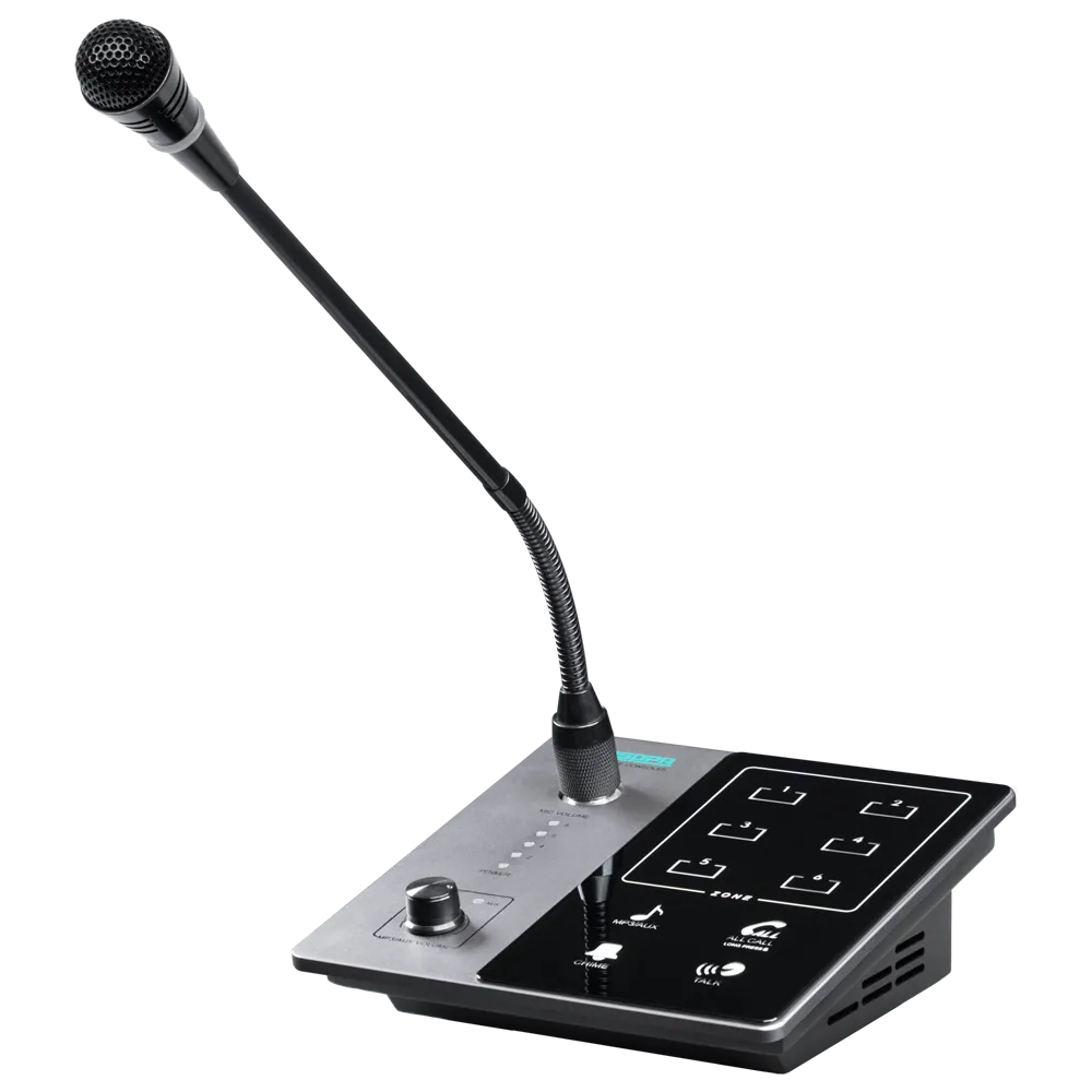 Micrófono megafonía DSPPA DMA60M 6 zonas paginación
