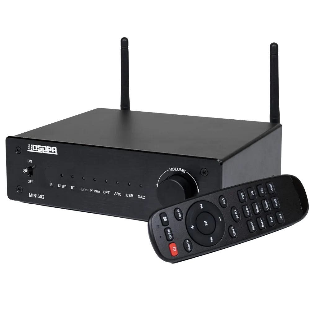 DSPPA-MINI502 Amplificador Estéreo 2x50W Bluetooth USB